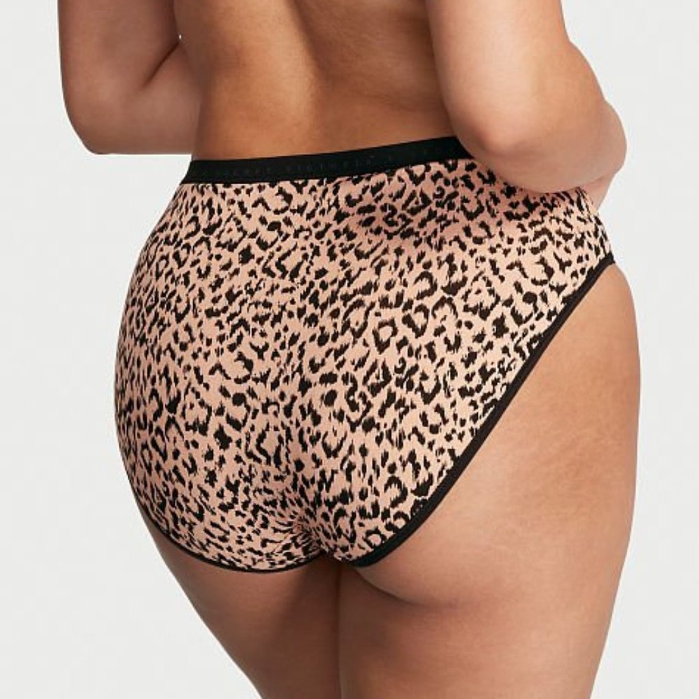 VS High-Leg Brief Stretch Cotton Leopard Cheetah Animal Print NWT
